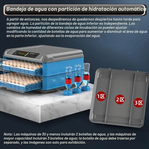 Vista 4 de Incubadora de huevos, incubadora de huevos, 128-500 huevos de gallina, incubadora de pollo completamente automática con girador automático