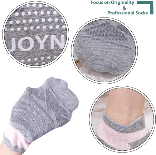 Vista 3 de JOYNÉE Calcetines de yoga antideslizantes para mujer con agarres ideales para pilates barras bailes hospitales fitness 3 pares