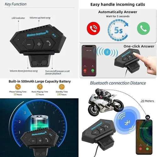 Vista 6 de Casco modular Bluetooth para motocicleta, aprobado por DOT, abatible, de cara completa, integrado, antivaho, doble visera, casco para motocicleta
