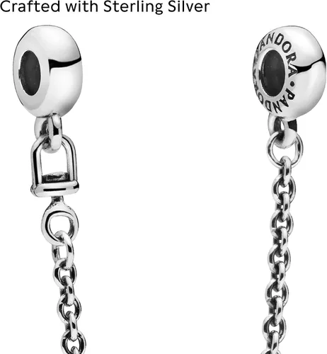 Vista 3 de pandora joyería silicona agarre plata esterlina cadena de seguridad