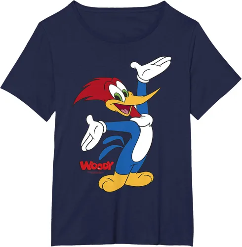 Vista 10 de Woody Woodpecker Camiseta con logotipo de cuerpo completo Negro