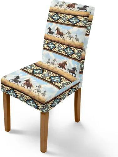 Vista 34 de Rnyleeg Juego de 1 fundas para sillas étnicas para sala de estar, sin brazos, estampado tribal azteca, elásticas, fundas protectoras para sillas