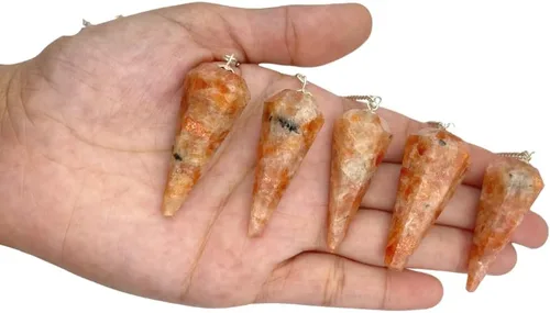 Vista 29 de WholesaleGemShop Péndulo facetado de cristal de piedras preciosas naturales