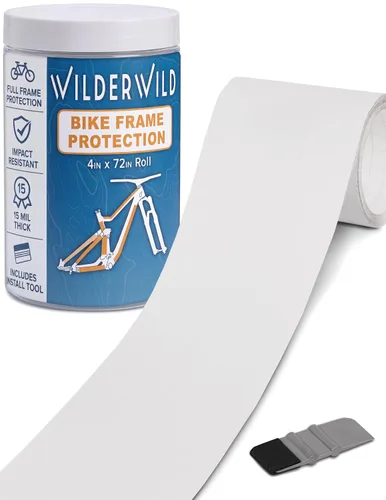 Vista 8 de Cinta de Protección para Marco de Bicicleta - Envoltura de Vinilo Transparente de Alto Impacto Incluye Herramienta (4"x72") Protector de Marco