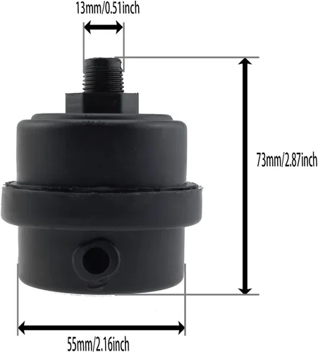 Vista 3 de 2 unids 1/4 "PT 0.512 in compresor de aire silenciador filtro, compresor de aire de metal negro filtro de admisión silenciador silenciador
