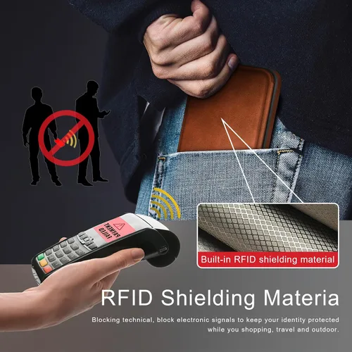 Vista 4 de DJDUCK Funda diseñada para iPhone XR con tarjetero y cierre magnético, protección de piel con bloqueo RFID, a prueba de golpes, para mujeres
