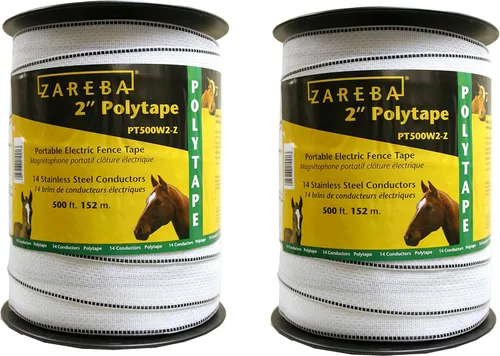 Vista 2 de Zareba Polytape de 2 pulgadas de 500 pies - Cercado eléctrico de 152 M - Polytape altamente visible - Carga de rotura de 890 libras - Fácil