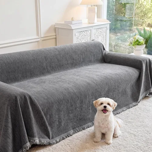 Vista 30 de MEETSKY Funda de sofá para sofá de cojines, protector de muebles de sofá, fundas de sofá de chenilla, fundas de sofá seccional para mascotas, funda