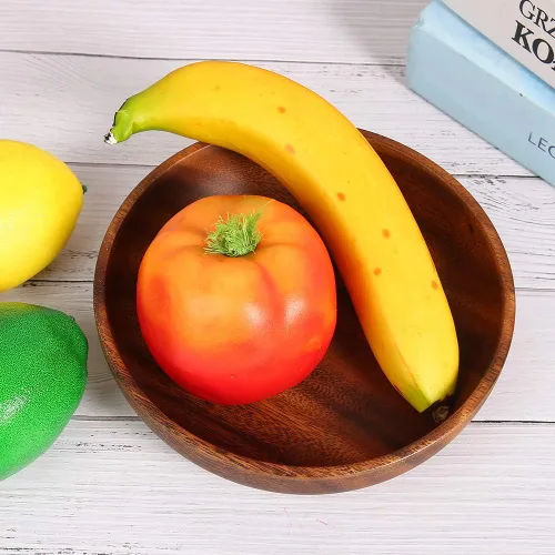 Vista 5 de plplaaoo Ensaladera, cuenco de madera, cuencos para servir, cuenco de madera para servir ensalada, cuenco de madera para ensalada, alimentos, frutas