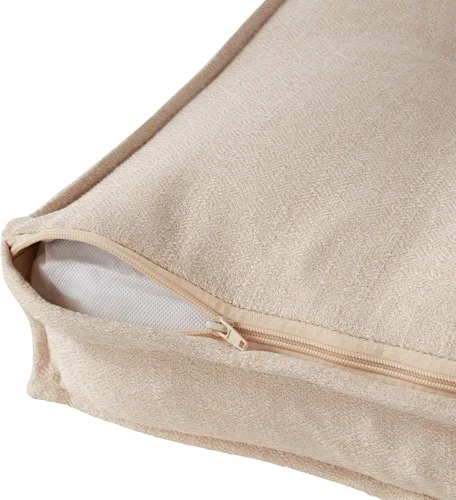 Vista 4 de Happy Hounds Milo - Cama cuadrada copetuda para perro, color crema, mediano (32 x 32 pulgadas)