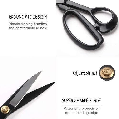 Vista 6 de Tijeras de tela - Tijeras de costura de 8 pulgadas, tijeras de costura, tijeras de modista para cortar tela, ropa, cuero, materias primas