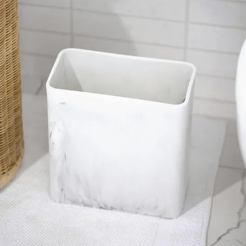 Vista 8 de Essentra Home Papelera rectangular de mármol para oficina en casa, dormitorio, baño, cocina, 2.4 galones, capacidad de 9 litros, cabe en espacios