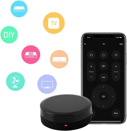 Vista 2 de Hub de control IR, universal inteligente eléctrico infrarrojo puerta de enlace compatible con APP Control remoto, sensor inteligente
