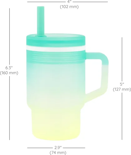 Vista 6 de Infantino My 1st Tumbler Silicone Sippy Cup, Limelight, Straw Cup, 9 Ounces (Pack of 6)