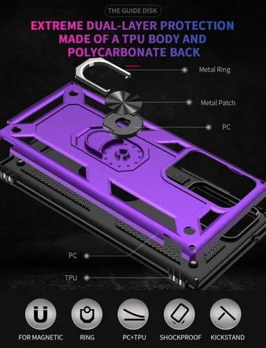 Vista 7 de Androgate - Funda para Galaxy Note 20 Ultra (no compatible con el Note 20) con protectores de pantalla HD, funda Androgate con soporte de anillo