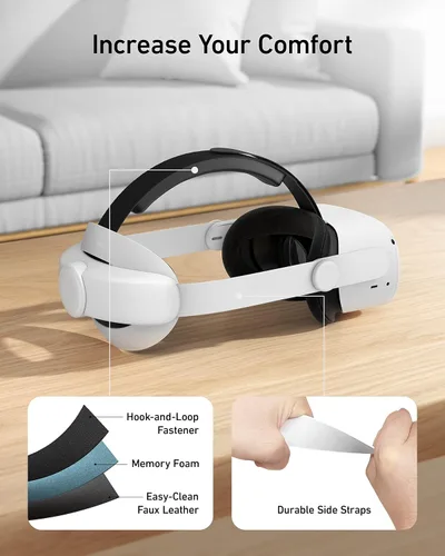 Vista 3 de Anker Head Starp compatible con Oculus Quest 2 cambia fácilmente entre virtual y realidad tamaño ajustable para usar