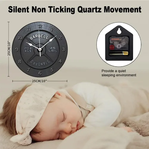 Vista 2 de ArogGeld Reloj de pared de madera con barra de estilo rústico, funciona con pilas, silencioso, sin tictac, números decorativos para cocina, sala