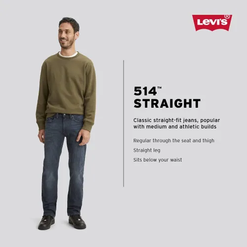 Vista 4 de Levi's 514 jeans rectos en tallas grandes para hombre