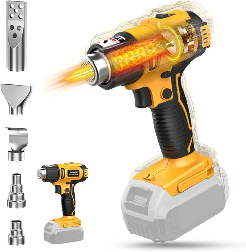 Vista 9 de LIVOWALNY Pistola de calor compatible con batería Milwaukee de 18 V: pistola de calor inalámbrica con batería de 350 W, 122 ℉ ~ 1022 ℉