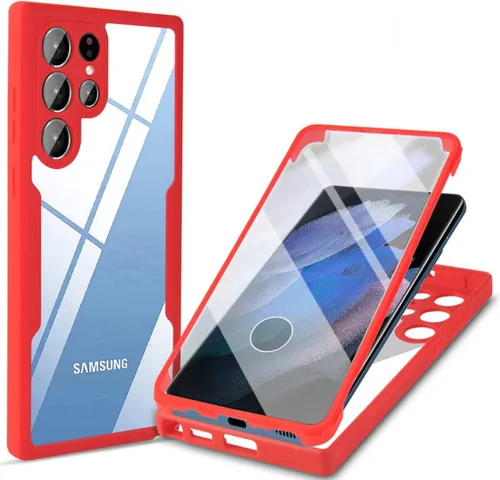 Vista 8 de CCSamll - Carcasa para Samsung Galaxy S21 Ultra con protector de pantalla QC, color negro Clear Slim Shockproof Soft TPU Bumper, Full Body