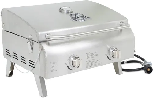 Vista 5 de Parrilla Pit Boss con 2 hornillas portátil LP de acero inoxidable, Acero inoxidable