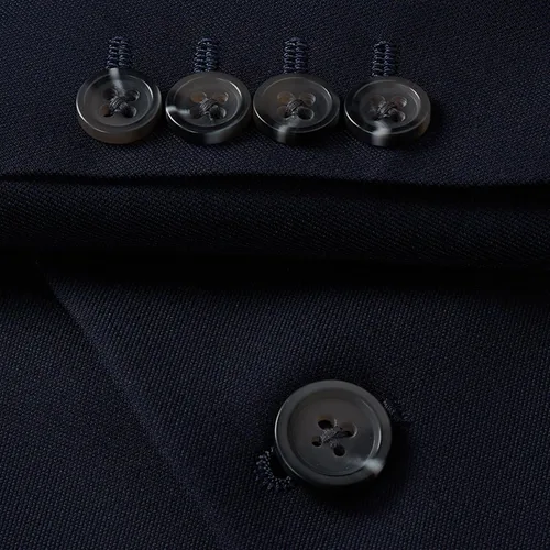 Vista 5 de Haggar Blazer de viaje elástico a medida con ventilación lateral de 2 botones para hombre Medianoche