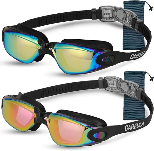 Vista 8 de Paquete de 2 gafas de natación para niños, gafas de natación para niños pequeños y jóvenes de 3-8/6-14, gafas de piscina antivaho para niños y niñas