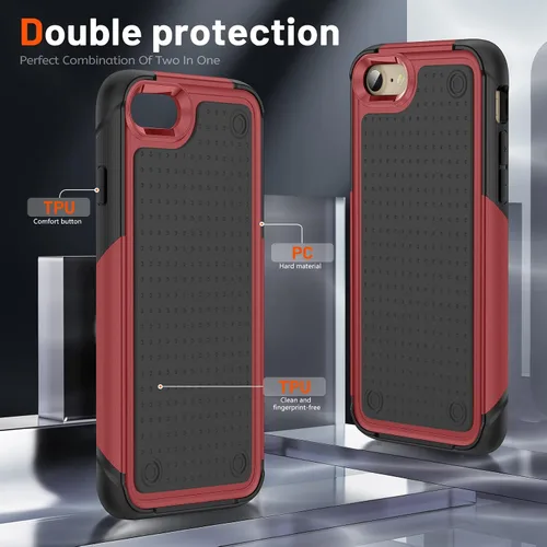 Vista 406 de Jeylly Funda para iPhone SE/Funda para iPhone 5S, Exterior de Plástico Duro que Absorbe Golpes + Interior de Silicona de Goma Defensor contra
