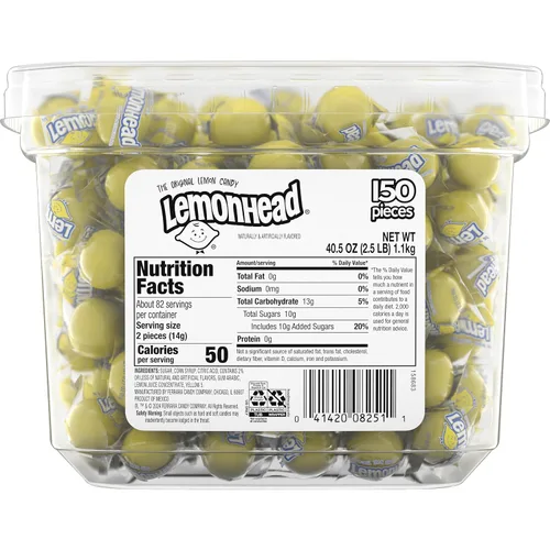 Vista 3 de Lemonhead Caramelo de limón duro, dulces envueltos individualmente (150 unidades)