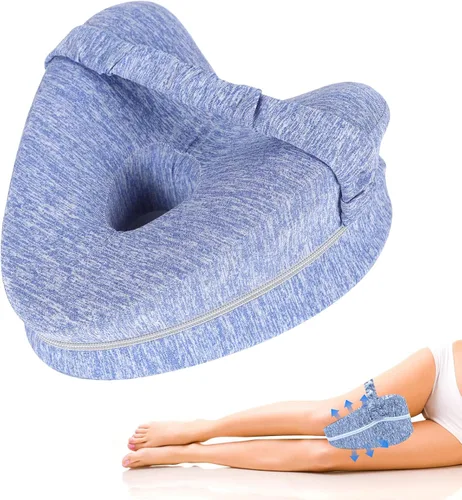 Vista 7 de Almohada de rodilla para personas que duermen de lado, almohada para aliviar el dolor de ciática, cadera y espalda con correa ajustable, almohada