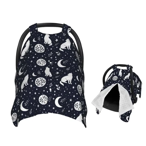 Vista 17 de Cubierta de lactancia para asiento de coche de bebé de murciélago negro, cubierta de lactancia para recién nacido, manta para regalo de ducha