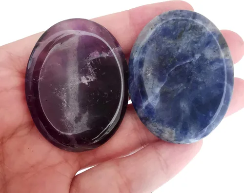 Vista 12 de Piedra calmante para el pulgar, en forma de gota, para relajar el estrés y curación con cristal Reiki, cabe en la palma de la mano