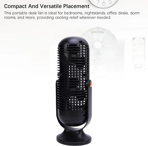 Vista 8 de Gonetre Ventilador de escritorio, ventilador de torre USB, enfriador de aire portátil, ventilador vertical, 5 velocidades, motor sin escobillas