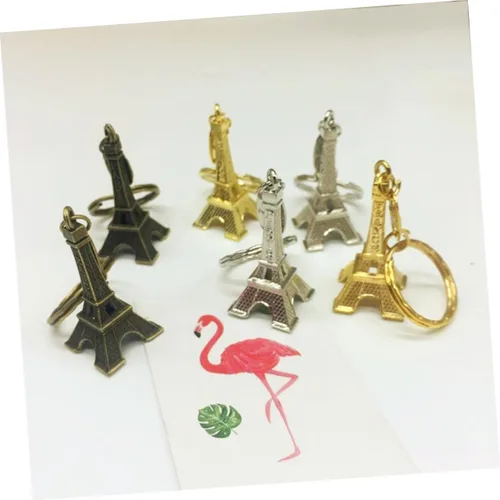 Vista 2 de Abaodam 72 Pcs Vintage Tower Keychain French Keyring Womens Backpack Purse Eiffel Tower Charms Eiffel Tower Key Holder Pogoda Key Pendant Eiffel