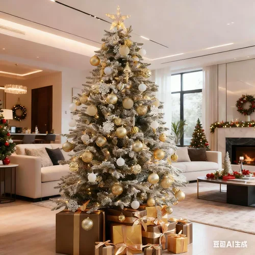 Vista 10 de HipTree Árbol de Navidad artificial de 1.8 m con nieve flocada y 200 luces LED de doble color, árbol de Navidad blanco iluminado para decoración