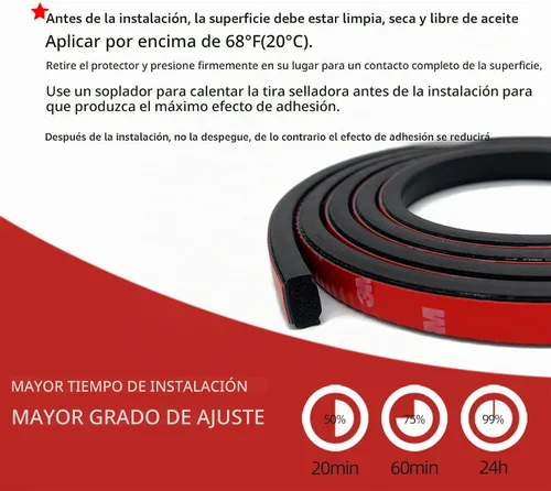 Vista 7 de Tira de sellado de goma de espuma, autoadhesivo rectangular de goma EPDM para RV, barco, automóvil, camión, marina, puertas de garaje/ventana y más