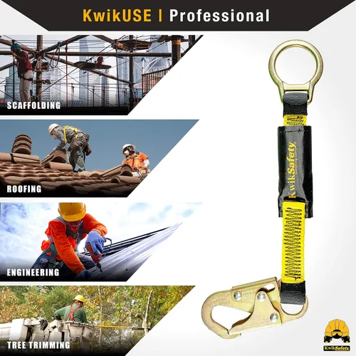 Vista 6 de KwikSafety - Charlotte, NC - Dolphin Dorsal [1 unidad] Extensor de anillo en D de 18 pulgadas [fácil conexión] Arnés de extensión de cordón