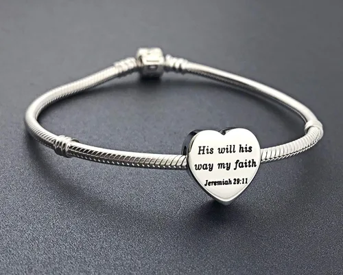 Vista 5 de MUERDOU Dije de corazón, pulsera cristiana con versículo bíblico para oración, fe, religiosa, regalos para mujeres