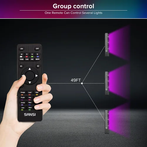 Vista 6 de SANSI Luz de inundación LED superbrillante equivalente a 200 W, RGBW luces LED que cambian de color al aire libre con tecnología de cerámica, 30 W