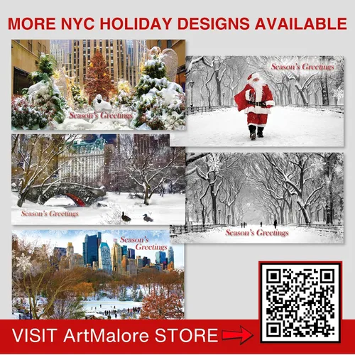 Vista 8 de Angels At Rockefeller Center NYC - Juego de 6 tarjeteros de Navidad con sobres blancos - Season's Greetings Holiday Tri-Fold Cash, cheques