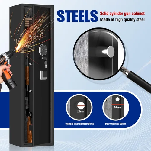 Vista 5 de No requiere montaje: 6-10 armas de fuego seguras para rifles y pistolas, no requiere montaje de armas y bloqueo biométrico, caja fuerte para rifle