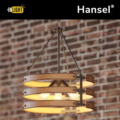 Vista 3 de Inlight IN-0335-3-WD - Colgante de 3 luces de diseño rústico e industrial de 18 pulgadas para isla de cocina, acabado de madera envejecida negra
