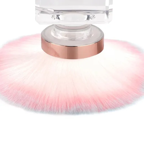Vista 3 de KADS Cepillo para polvo de uñas, cepillo de maquillaje con forma de flor, base de cristal, cepillo de limpieza de uñas, herramienta de cepillo