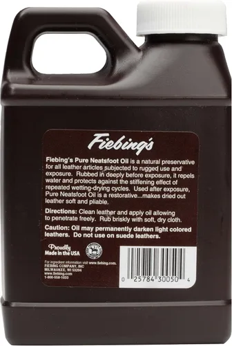Vista 6 de Fiebing's Aceite 100% puro de pie de gato, conservante de cuero natural, 8 onzas líquidas