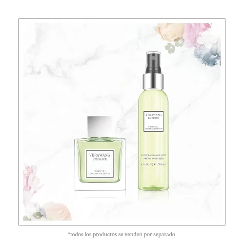 Vista 3 de Vera Wang Embrace Green Tea and Pear Blossom Body Mist 8.1 onzas líquidas (paquete de 1), notas de terrosidad, peonía y sándalo, fragancia