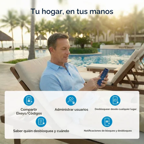 Vista 4 de ULTRALOQ Bolt NFC WiFi Smart Lock, toque para desbloquear con iPhone y Android NFC