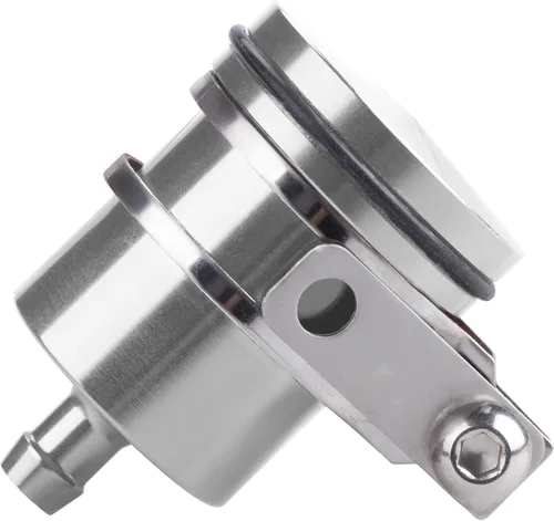 Vista 6 de Depósito de aceite universal de aluminio para motocicleta, depósito de líquido de freno, apto para Yamaha, Kawasaki, Honda, Suzuki, BMW y más (negro)