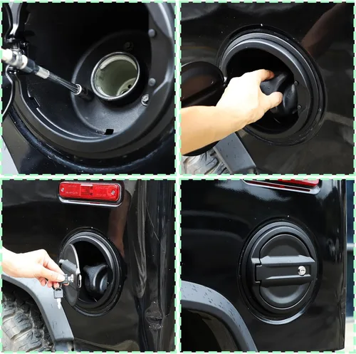 Vista 4 de PIUGILH Cubierta de puerta de llenado de combustible con bloqueo compatible con accesorios Hummer H2 2003-2009, cubierta de puerta de tanque de tapa