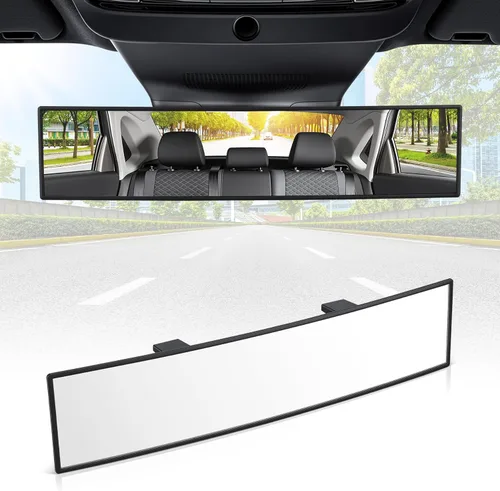 Vista 9 de SINGARO Espejos retrovisores interiores, accesorios universales de 10 pulgadas, gran angular para reducir el punto ciego de manera eficaz