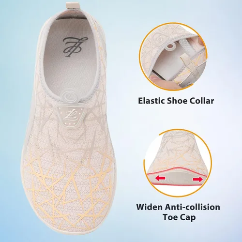Vista 6 de LeIsfIt Zapatos de agua para hombre y mujer, descalzos, secado rápido, para natación, playa, surf, piscina, río, yoga